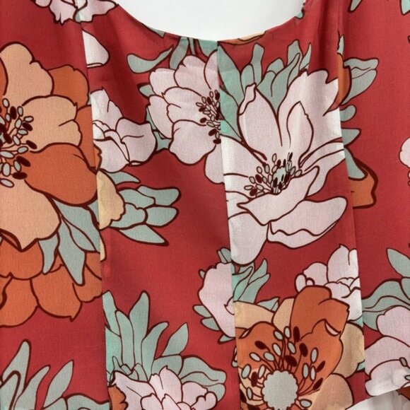 ARITZIA  WILFRED Grace Blush Floral Flowy Boho Long Sleeve Crop Top Size S New - Picture 8 of 15